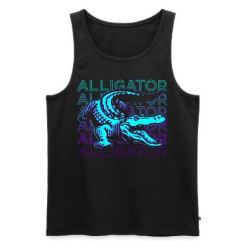 Alligator Krokodil Gator Retro Geschenk - Männer Premium Bio Tank Top - Schwarz - Vorne - AI Model Male 178 light (178cm)