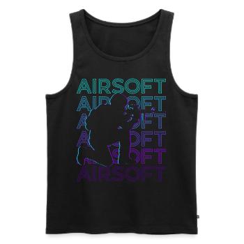 Airsoft Retro Gift - Men's Premium Organic Tank Top - black - Front - Michal (187cm)