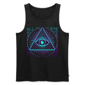 All-seeing Eye Retro Gift - Men's Premium Organic Tank Top - black - Front - AI Model Male 178 light (178cm)