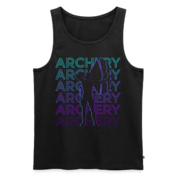 Archery Archer Retro Gift - Men's Premium Organic Tank Top - black - Front - AI Model Male 178 light (178cm)