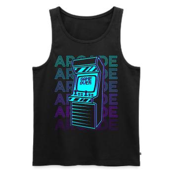 Jeux d’arcade Gamer Retro Gift - Débardeur bio Premium Homme - noir - Devant - AI Model Male 178 light (178cm)