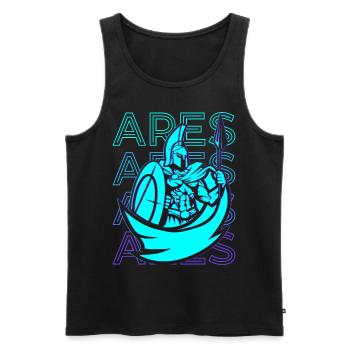 Ares Greek God War Retro Gift - Men's Premium Organic Tank Top - black - Front - AI Model Male 178 light (178cm)