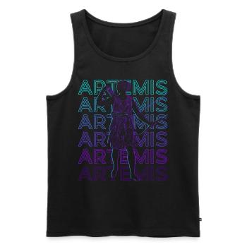 Artemis Ancient Goddess Greek Mythology Retro - Men's Premium Organic Tank Top - black - Front - AI Model Male 178 light (178cm)