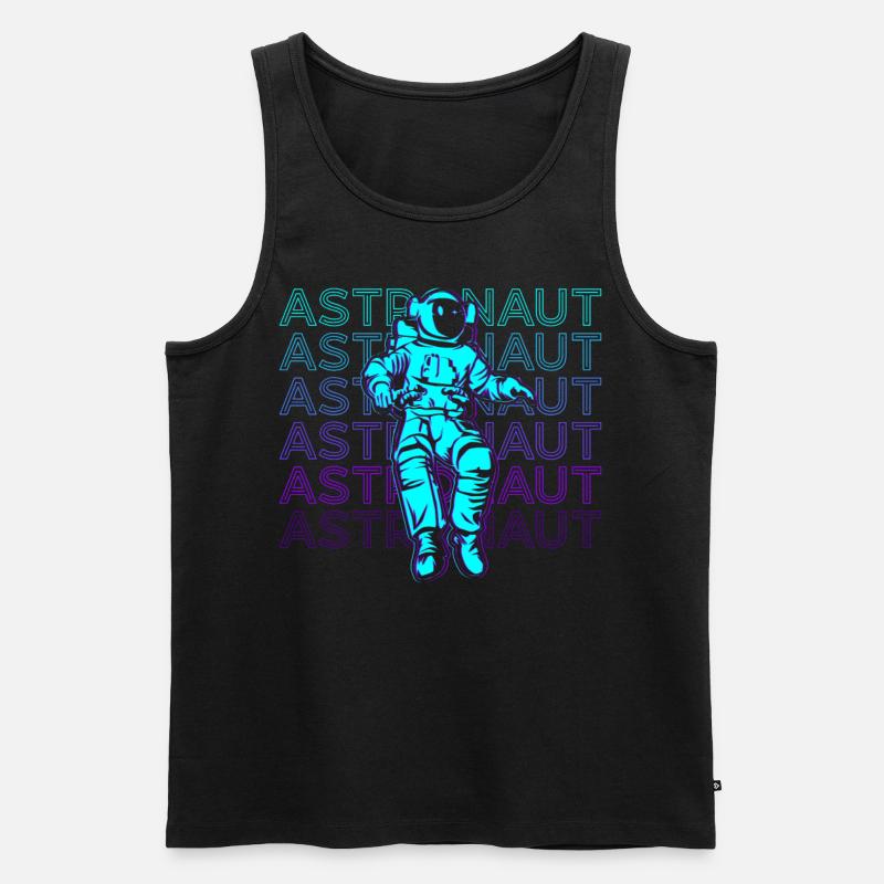Astronaut Retro Geschenk - Männer Premium Bio Tank Top - Schwarz