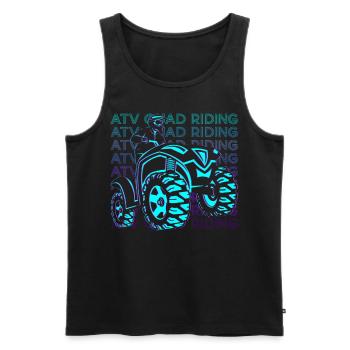 Atv Quad Riding Atv Quad Bike Retro Gift - Débardeur bio Premium Homme - noir - Devant - AI Model Male 178 light (178cm)