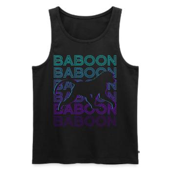 Pavian Retro Geschenk - Männer Premium Bio Tank Top - Schwarz - Vorne - AI Model Male 178 light (178cm)