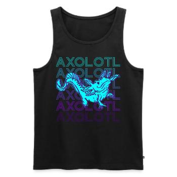 Axolotl Retro Gift - Men's Premium Organic Tank Top - black - Front - Michal (187cm)