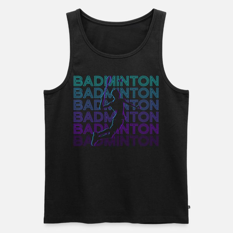 Badmintonspieler Retro Geschenk - Männer Premium Bio Tank Top - Schwarz