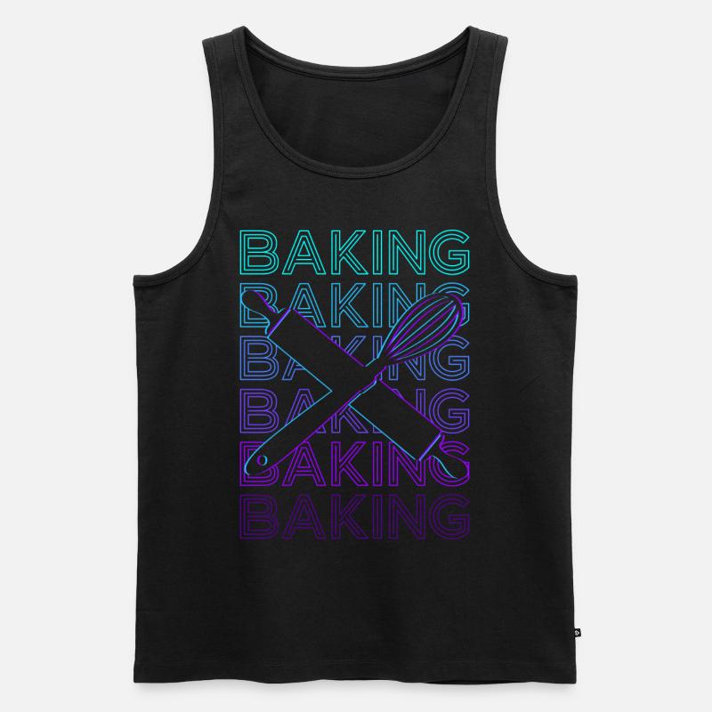 Backen Bäcker Backen Retro Geschenk - Männer Premium Bio Tank Top - Schwarz