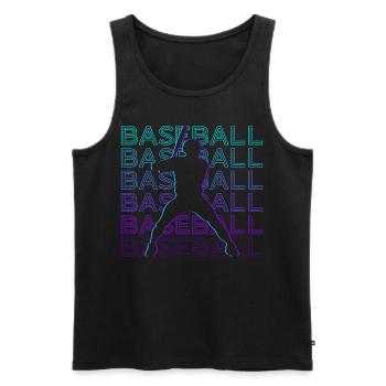 Cadeau rétro de joueur de baseball - Débardeur bio Premium Homme - noir - Devant - Michal (187cm)