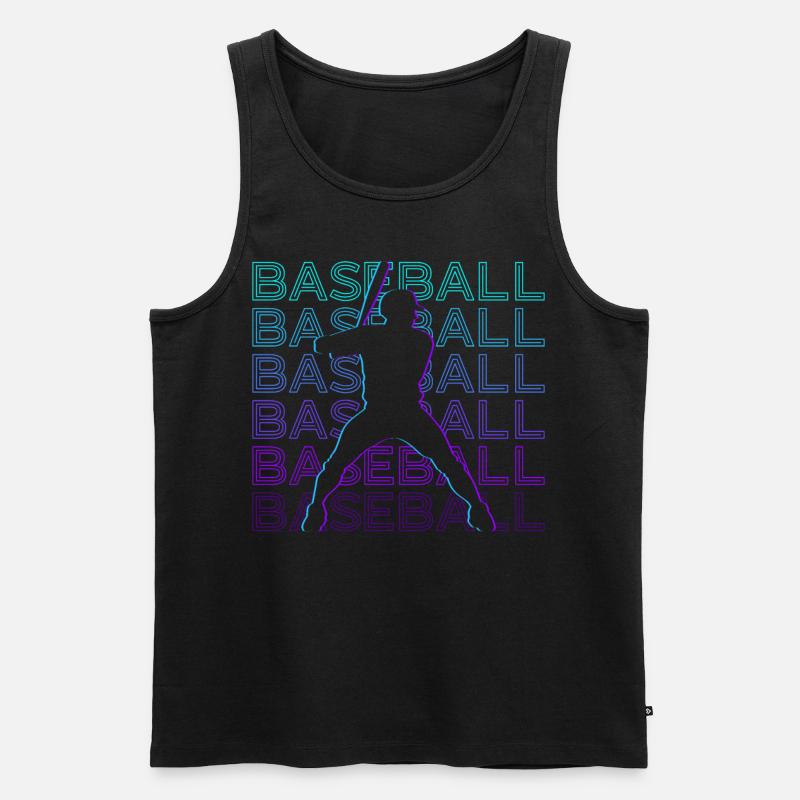Baseballspieler Retro Geschenk - Männer Premium Bio Tank Top - Schwarz
