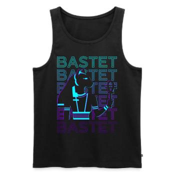 Bastet Déesse égyptienne Chat égyptien Ancient Aeg - Débardeur bio Premium Homme - noir - Devant - AI Model Male 178 light (178cm)