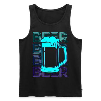 Beer Retro Gift - Men's Premium Organic Tank Top - black - Front - Michal (187cm)