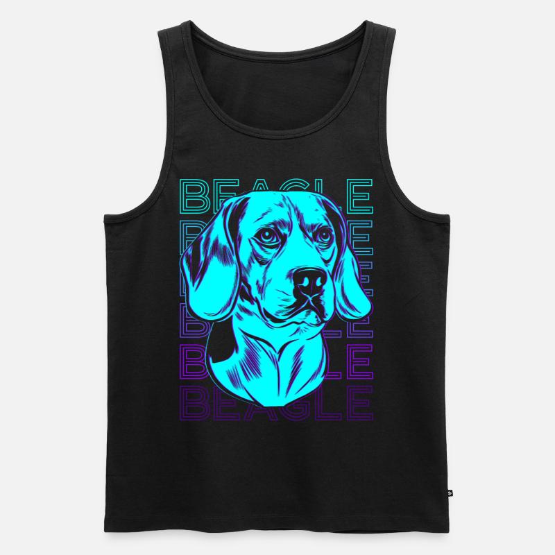 Beagle Retro Geschenk - Männer Premium Bio Tank Top - Schwarz