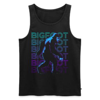 Bigfoot Sasquatch Retro Geschenk - Männer Premium Bio Tank Top - Schwarz - Vorne - Michal (187cm)