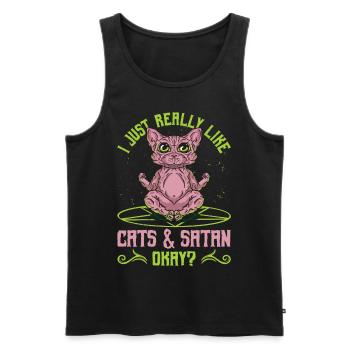 Sphynx Cat Occult Gift - Men's Premium Organic Tank Top - black - Front - Michal (187cm)