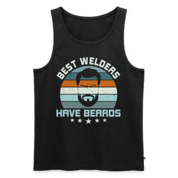Funny Welder Welder Gift - Men's Premium Organic Tank Top - black - Front - AI Model Male 178 light (178cm)