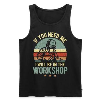 Funny Welder Welding Retro Gift - Men's Premium Organic Tank Top - black - Front - Michal (187cm)