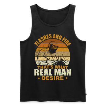 Funny Welder Welder Gift - Men's Premium Organic Tank Top - black - Front - Michal (187cm)