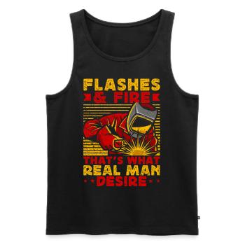 Funny Welder Welder Gift - Men's Premium Organic Tank Top - black - Front - Michal (187cm)