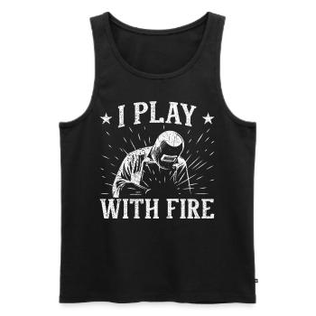 Funny Welder Welder Gift - Men's Premium Organic Tank Top - black - Front - Michal (187cm)