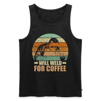 Funny Welder Coffee Welding Retro Gift - Men's Premium Organic Tank Top - black - Front - Michal (187cm)