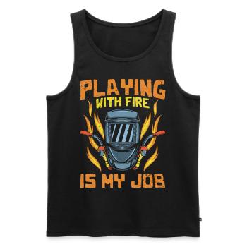 Funny Welder Welder Gift - Men's Premium Organic Tank Top - black - Front - Michal (187cm)