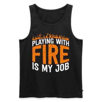 Funny Welder Welder Gift - Men's Premium Organic Tank Top - black - Front - Michal (187cm)