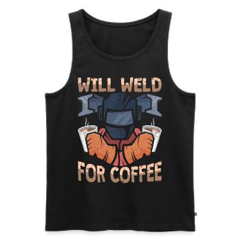 Funny Welder Coffee Welder Gift - Men's Premium Organic Tank Top - black - Front - Michal (187cm)