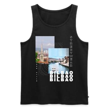 Bilbao Spain City Skyline Home Love Holidays - Men's Premium Organic Tank Top - black - Front - AI Model Male 178 light (178cm)