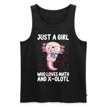 Lustiges Mathe-Kawaii-Axolotl-Geschenk - Männer Premium Bio Tank Top - Schwarz - Vorne - Michal (187cm)