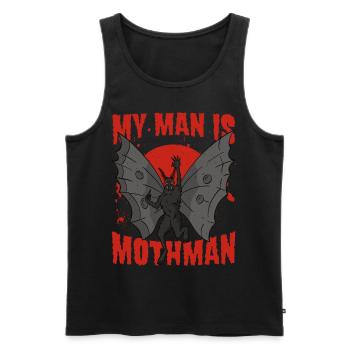 Mothman Crypto Cryptozoology Cadeau - Débardeur bio Premium Homme - noir - Devant - AI Model Male 178 light (178cm)