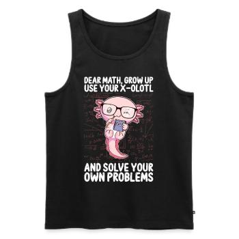 Funny Math Kawaii Axolotl Gift - Men's Premium Organic Tank Top - black - Front - AI Model Male 178 light (178cm)