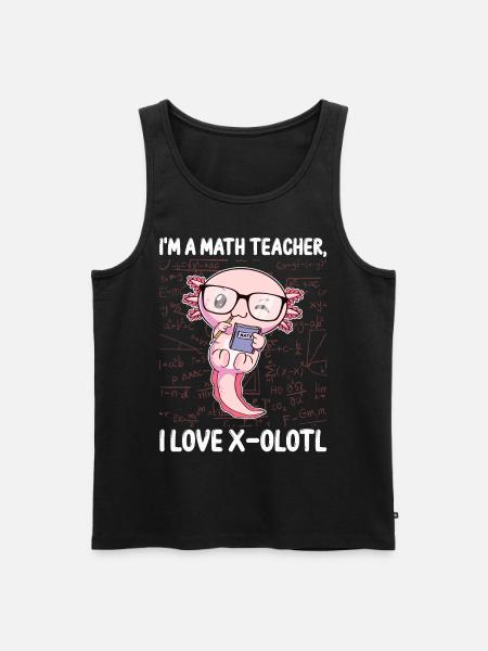 Funny Math Kawaii Axolotl Gift - Men's Premium Organic Tank Top - black