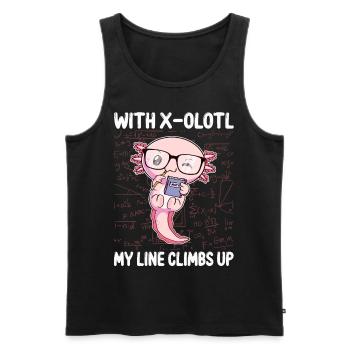 Lustiges Mathe-Kawaii-Axolotl-Geschenk - Männer Premium Bio Tank Top - Schwarz - Vorne - Michal (187cm)