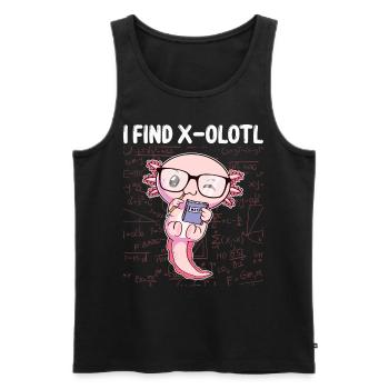 Funny Mathematics Kawaii Axolotl Mathematics Gesch - Men's Premium Organic Tank Top - black - Front - AI Model Male 178 light (178cm)