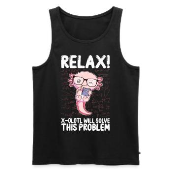 Lustiges Mathe-Kawaii-Axolotl-Geschenk - Männer Premium Bio Tank Top - Schwarz - Vorne - Michal (187cm)