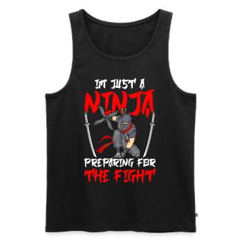 Ninja - Men's Premium Organic Tank Top - black - Front - AI Model Male 178 light (178cm)