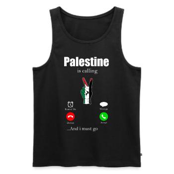 Palestine Cadeau Liberté Palestine Bande de Gaza - Débardeur bio Premium Homme - noir - Devant - AI Model Male 178 light (178cm)