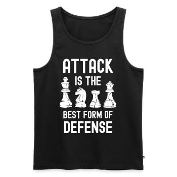 Schach Tshirt Schachbrett Schachmatt Schachspiel - Männer Premium Bio Tank Top - Schwarz - Vorne - Michal (187cm)