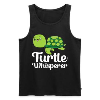 Turtle Tshirt Reptiles Children Men Women - Men's Premium Organic Tank Top - black - Front - AI Model Male 178 light (178cm)