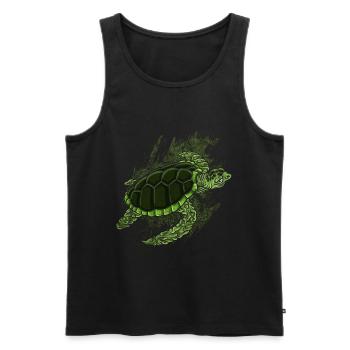 Turtle Relaxed Chilling Sea Ocean Beach - Men's Premium Organic Tank Top - black - Front - Michal (187cm)