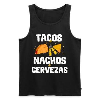 Taco Mexico Food Fast Food Nachos Fiesta Salsa - Men's Premium Organic Tank Top - black - Front - AI Model Male 178 light (178cm)