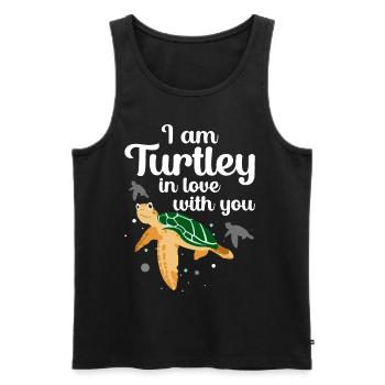 Turtle Gift Kids Reptiles Sea Beach - Men's Premium Organic Tank Top - black - Front - Michal (187cm)