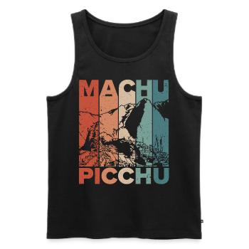 Machu Picchu Pérou Inca Rétro Vintage Cadeau - Débardeur bio Premium Homme - noir - Devant - AI Model Male 178 light (178cm)