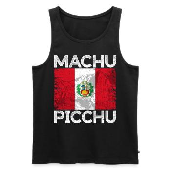 Machu Picchu Pérou Drapeau péruvien Inca Cadeau - Débardeur bio Premium Homme - noir - Devant - AI Model Male 178 light (178cm)