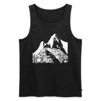 Machu Picchu Pérou Inca Cadeau - Débardeur bio Premium Homme - noir - Devant - AI Model Male 178 light (178cm)