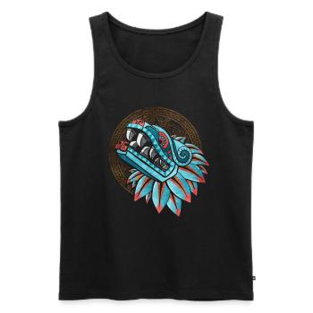 Quetzalcoatl Azteken Gefiederte Schlange Maya Inka - Männer Premium Bio Tank Top - Schwarz - Vorne - AI Model Male 178 light (178cm)