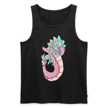 Tupfende Quetzalcoatl Aztekische Gefiederte Schlan - Männer Premium Bio Tank Top - Schwarz - Vorne - AI Model Male 178 light (178cm)