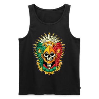 Aztèque Eagle Warrior Mayan Skull Inca - Débardeur bio Premium Homme - noir - Devant - AI Model Male 178 light (178cm)